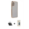 MARSİLYAN™- Galaxy A23 4G Kılıf Vadi Minimal - Siyah 6D Mat Seramik Hayalet Nano Ekran Koruyucu + Kamera Lens Koruma Cam - SF