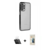 MARSİLYAN™- Galaxy A23 4G Kılıf Vadi Minimal - Siyah 6D Mat Seramik Hayalet Nano Ekran Koruyucu + Kamera Lens Koruma Cam - SF