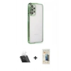 MARSİLYAN™- Galaxy A23 4G Kılıf Vadi Minimal - Siyah 6D Mat Seramik Hayalet Nano Ekran Koruyucu + Kamera Lens Koruma Cam - SF