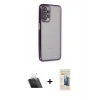 MARSİLYAN™- Galaxy A23 4G Kılıf Vadi Minimal - Siyah 6D Mat Seramik Hayalet Nano Ekran Koruyucu + Kamera Lens Koruma Cam - SF