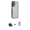 MARSİLYAN™- Galaxy A23 4G Kılıf Vadi Minimal - Siyah Joko Magic 5D Cam + Kamera Lens Koruma Cam - SF