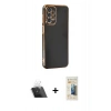 MARSİLYAN™- Galaxy A23 4G Kılıf Yankı Serisi - Siyah 6D Mat Seramik Hayalet Nano Ekran Koruyucu + Kamera Lens Koruma Cam - SF