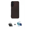 MARSİLYAN™- Galaxy A24 4G Kılıf Ahenk Çizgi Serisi - Siyah 3D Antistatik Seramik Nano Ekran Koruyucu + Kamera Lens Koruma Cam - SF