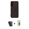 MARSİLYAN™- Galaxy A24 4G Kılıf Ahenk Çizgi Serisi - Siyah 6D Mat Seramik Hayalet Nano Ekran Koruyucu + Valdez Metal Kamera Lens - SH