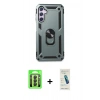 MARSİLYAN™- Galaxy A24 4G Kılıf Ahenk Klasik Koleksiyonu - Şeffaf Pasifik Cam Ekran Koruyucu + Raze Metal Kamera Lens - SH