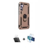 MARSİLYAN™- Galaxy A24 4G Kılıf Ahenk Klasik Koleksiyonu - Siyah 3D Antistatik Cam Ekran Koruyucu + Kamera Lens Koruma Cam - SF