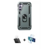 MARSİLYAN™- Galaxy A24 4G Kılıf Ahenk Klasik Koleksiyonu - Siyah 3D Antistatik Cam Ekran Koruyucu + Kamera Lens Koruma Cam - SF