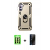MARSİLYAN™- Galaxy A24 4G Kılıf Ahenk Klasik Koleksiyonu - Siyah 3D Antistatik Hayalet Cam Ekran Koruyucu + Raze Metal Kamera Lens - SH