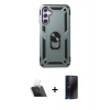 MARSİLYAN™- Galaxy A24 4G Kılıf Ahenk Klasik Koleksiyonu - Siyah 3D Antistatik Hayalet Cam Ekran Koruyucu + Kamera Lens Koruma Cam - SF