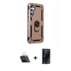 MARSİLYAN™- Galaxy A24 4G Kılıf Ahenk Klasik Koleksiyonu - Siyah 3D Antistatik Hayalet Cam Ekran Koruyucu + Kamera Lens Koruma Cam - SF