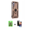MARSİLYAN™- Galaxy A24 4G Kılıf Ahenk Klasik Koleksiyonu - Siyah 3D Antistatik Mat Seramik Nano Ekran Koruyucu + Raze Metal Kamera Lens - SH
