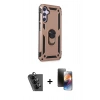 MARSİLYAN™- Galaxy A24 4G Kılıf Ahenk Klasik Koleksiyonu - Siyah 3D Antistatik Mat Seramik Nano Ekran Koruyucu + Valdez Metal Kamera Lens - SH