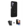 MARSİLYAN™- Galaxy A24 4G Kılıf Ahenk Klasik Koleksiyonu - Siyah 3D Antistatik Mat Seramik Nano Ekran Koruyucu + Valdez Metal Kamera Lens - SH