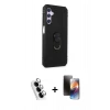 MARSİLYAN™- Galaxy A24 4G Kılıf Ahenk Klasik Koleksiyonu - Siyah 3D Antistatik Mat Seramik Nano Ekran Koruyucu + Valdez Metal Kamera Lens - GS