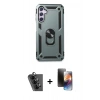 MARSİLYAN™- Galaxy A24 4G Kılıf Ahenk Klasik Koleksiyonu - Siyah 3D Antistatik Mat Seramik Nano Ekran Koruyucu + Valdez Metal Kamera Lens - SH