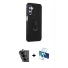 MARSİLYAN™- Galaxy A24 4G Kılıf Ahenk Klasik Koleksiyonu - Siyah 3D Antistatik Seramik Nano Ekran Koruyucu + Valdez Metal Kamera Lens - SH