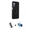 MARSİLYAN™- Galaxy A24 4G Kılıf Ahenk Klasik Koleksiyonu - Siyah 3D Antistatik Seramik Nano Ekran Koruyucu + Valdez Metal Kamera Lens - GS