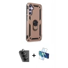 MARSİLYAN™- Galaxy A24 4G Kılıf Ahenk Klasik Koleksiyonu - Siyah 3D Antistatik Seramik Nano Ekran Koruyucu + Valdez Metal Kamera Lens - SH