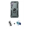 MARSİLYAN™- Galaxy A24 4G Kılıf Ahenk Klasik Koleksiyonu - Siyah 3D Antistatik Seramik Nano Ekran Koruyucu + Valdez Metal Kamera Lens - GS