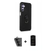 MARSİLYAN™- Galaxy A24 4G Kılıf Ahenk Klasik Koleksiyonu - Siyah 6D Antistatik Mat Seramik Hayalet Nano Ekran Koruyucu + Valdez Metal Kamera Lens - SH