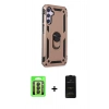 MARSİLYAN™- Galaxy A24 4G Kılıf Ahenk Klasik Koleksiyonu - Siyah 6D Antistatik Mat Seramik Hayalet Nano Ekran Koruyucu + Raze Metal Kamera Lens - SH
