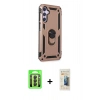 MARSİLYAN™- Galaxy A24 4G Kılıf Ahenk Klasik Koleksiyonu - Siyah 6D Mat Seramik Hayalet Nano Ekran Koruyucu + Raze Metal Kamera Lens - SH