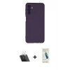 MARSİLYAN™- Galaxy A24 4G Kılıf Ahenk Serisi - Şeffaf Pasifik Cam Ekran Koruyucu + Kamera Lens Koruma Cam - SF
