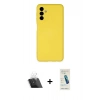 MARSİLYAN™- Galaxy A24 4G Kılıf Ahenk Serisi - Şeffaf Pasifik Cam Ekran Koruyucu + Kamera Lens Koruma Cam - SF