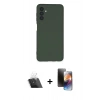 MARSİLYAN™- Galaxy A24 4G Kılıf Ahenk Serisi - Siyah 3D Antistatik Mat Seramik Nano Ekran Koruyucu + Şeffaf Kamera Lens Koruma Cam