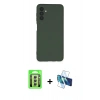 MARSİLYAN™- Galaxy A24 4G Kılıf Ahenk Serisi - Siyah 3D Antistatik Seramik Nano Ekran Koruyucu + Raze Metal Kamera Lens - GS