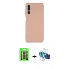 MARSİLYAN™- Galaxy A24 4G Kılıf Ahenk Serisi - Siyah 3D Antistatik Seramik Nano Ekran Koruyucu + Raze Metal Kamera Lens - GS