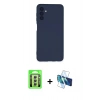 MARSİLYAN™- Galaxy A24 4G Kılıf Ahenk Serisi - Siyah 3D Antistatik Seramik Nano Ekran Koruyucu + Raze Metal Kamera Lens - GS