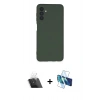 MARSİLYAN™- Galaxy A24 4G Kılıf Ahenk Serisi - Siyah 3D Antistatik Seramik Nano Ekran Koruyucu + Kamera Lens Koruma Cam - SF