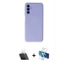 MARSİLYAN™- Galaxy A24 4G Kılıf Ahenk Serisi - Siyah 3D Antistatik Seramik Nano Ekran Koruyucu + Kamera Lens Koruma Cam - SF