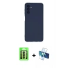 MARSİLYAN™- Galaxy A24 4G Kılıf Ahenk Serisi - Siyah 3D Antistatik Seramik Nano Ekran Koruyucu + Raze Metal Kamera Lens - SH