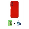 MARSİLYAN™- Galaxy A24 4G Kılıf Ahenk Serisi - Siyah 3D Antistatik Seramik Nano Ekran Koruyucu + Raze Metal Kamera Lens - SH