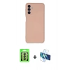 MARSİLYAN™- Galaxy A24 4G Kılıf Ahenk Serisi - Siyah 3D Antistatik Seramik Nano Ekran Koruyucu + Raze Metal Kamera Lens - SH