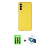 MARSİLYAN™- Galaxy A24 4G Kılıf Ahenk Serisi - Siyah 3D Antistatik Seramik Nano Ekran Koruyucu + Raze Metal Kamera Lens - SH