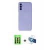 MARSİLYAN™- Galaxy A24 4G Kılıf Ahenk Serisi - Siyah 3D Antistatik Seramik Nano Ekran Koruyucu + Raze Metal Kamera Lens - SH