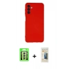 MARSİLYAN™- Galaxy A24 4G Kılıf Ahenk Serisi - Siyah 6D Mat Seramik Hayalet Nano Ekran Koruyucu + Raze Metal Kamera Lens - GS