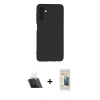 MARSİLYAN™- Galaxy A24 4G Kılıf Ahenk Serisi - Siyah 6D Mat Seramik Hayalet Nano Ekran Koruyucu + Kamera Lens Koruma Cam - SF