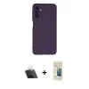 MARSİLYAN™- Galaxy A24 4G Kılıf Ahenk Serisi - Siyah 6D Mat Seramik Hayalet Nano Ekran Koruyucu + Kamera Lens Koruma Cam - SF