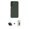 MARSİLYAN™- Galaxy A24 4G Kılıf Ahenk Serisi - Siyah 6D Mat Seramik Hayalet Nano Ekran Koruyucu + Kamera Lens Koruma Cam - SF