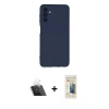 MARSİLYAN™- Galaxy A24 4G Kılıf Ahenk Serisi - Siyah 6D Mat Seramik Hayalet Nano Ekran Koruyucu + Kamera Lens Koruma Cam - SF