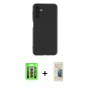 MARSİLYAN™- Galaxy A24 4G Kılıf Ahenk Serisi - Siyah 6D Mat Seramik Hayalet Nano Ekran Koruyucu + Raze Metal Kamera Lens - SH