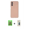 MARSİLYAN™- Galaxy A24 4G Kılıf Ahenk Serisi - Siyah 6D Mat Seramik Hayalet Nano Ekran Koruyucu + Raze Metal Kamera Lens - SH