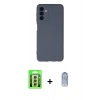 MARSİLYAN™- Galaxy A24 4G Kılıf Ahenk Serisi - Siyah Joko Magic 5D Cam + Raze Metal Kamera Lens - GS