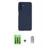 MARSİLYAN™- Galaxy A24 4G Kılıf Ahenk Serisi - Siyah Joko Magic 5D Cam + Raze Metal Kamera Lens - SH