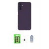 MARSİLYAN™- Galaxy A24 4G Kılıf Ahenk Serisi - Siyah Joko Magic 5D Cam + Raze Metal Kamera Lens - SH