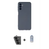 MARSİLYAN™- Galaxy A24 4G Kılıf Ahenk Serisi - Siyah Joko Magic 5D Cam + Valdez Metal Kamera Lens - SH
